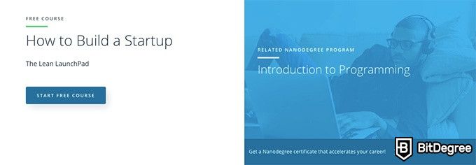 Udacity how to build a statup: How to Build a Startup course cover.